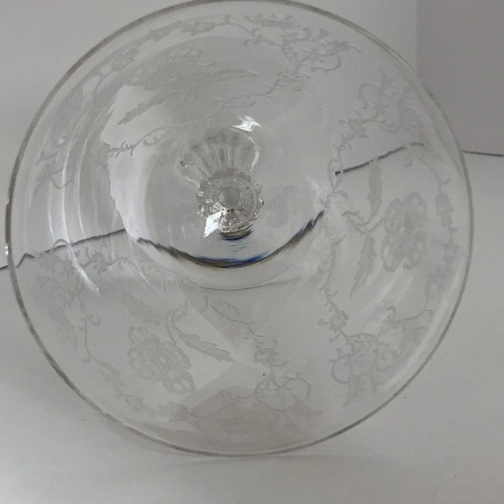 Vintage Stem Fostoria Shirley Clear Champagne Tall Sherbet Glass Etch Elegant
